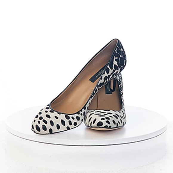 NEW Ann Taylor Hair-Calf Leopard Print Dark Brown and Off-White Heels Sz… - Picture 2 of 6